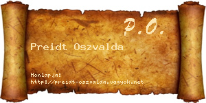 Preidt Oszvalda névjegykártya